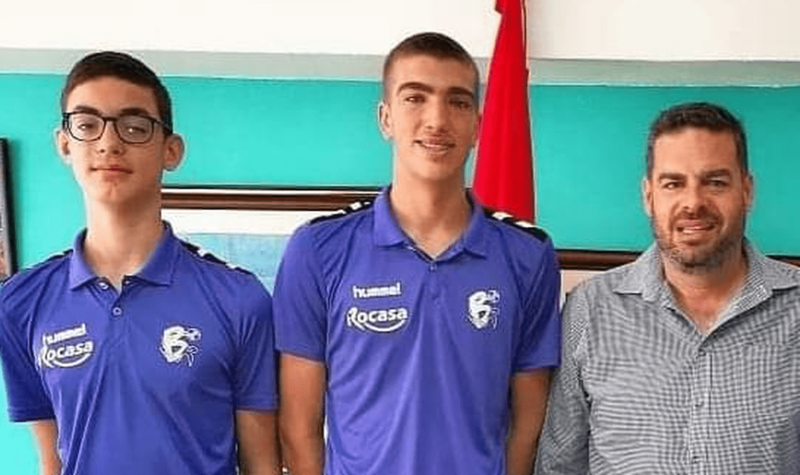 Marko Ojeda y Ezequiel Conde, en una imagen de archivo junto al concejal Diego Ojeda (Foto TA)